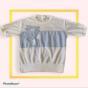 Vintage 1970’s D.K. Gold Henley Seersucker Top PM